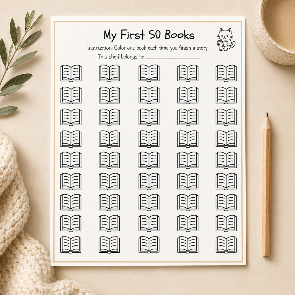 1,000 Books Before Kindergarten Reading Tracker