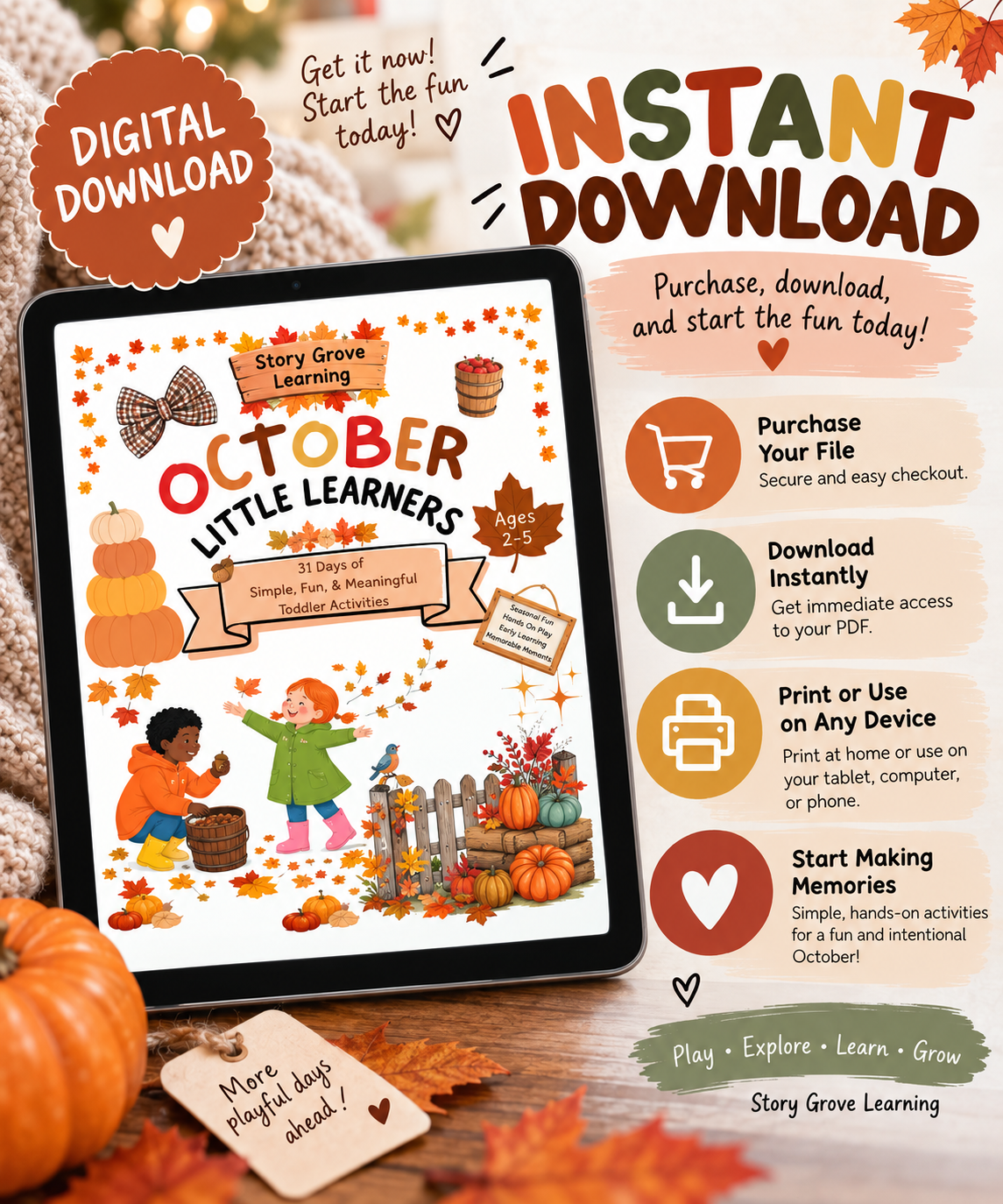 October Little Learners: 31 Days of Simple, Fun & Meaningful Toddler Activities