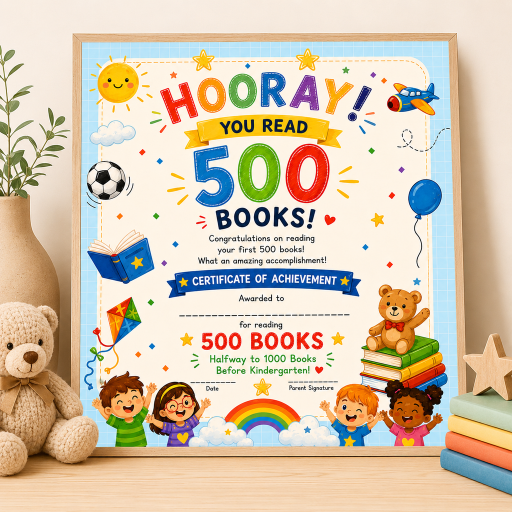 1,000 Books Before Kindergarten Reading Tracker