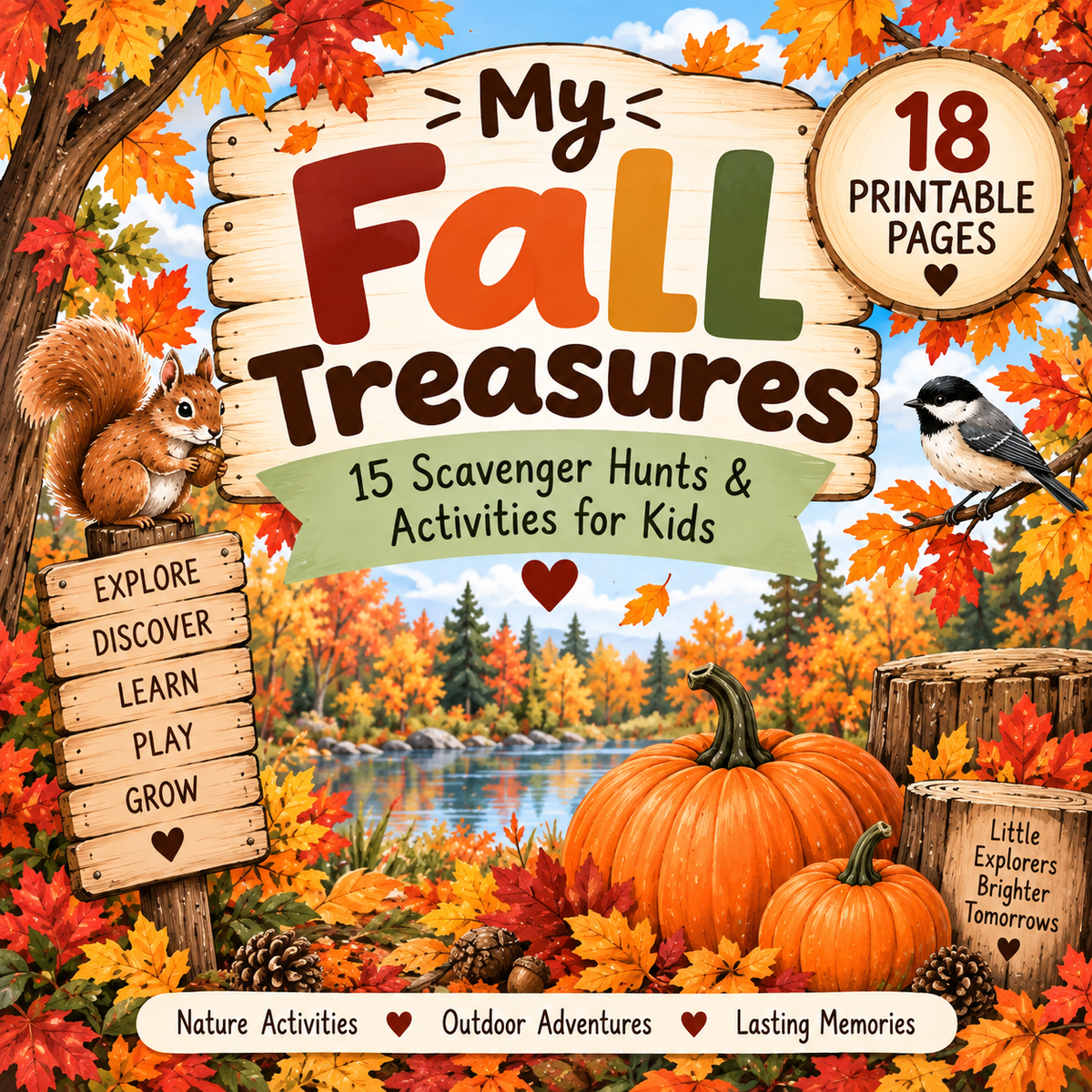 My Fall Treasures: 15 Fall Scavenger Hunts & Activities for Kids