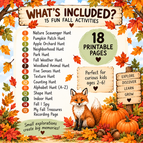 My Fall Treasures: 15 Fall Scavenger Hunts & Activities for Kids
