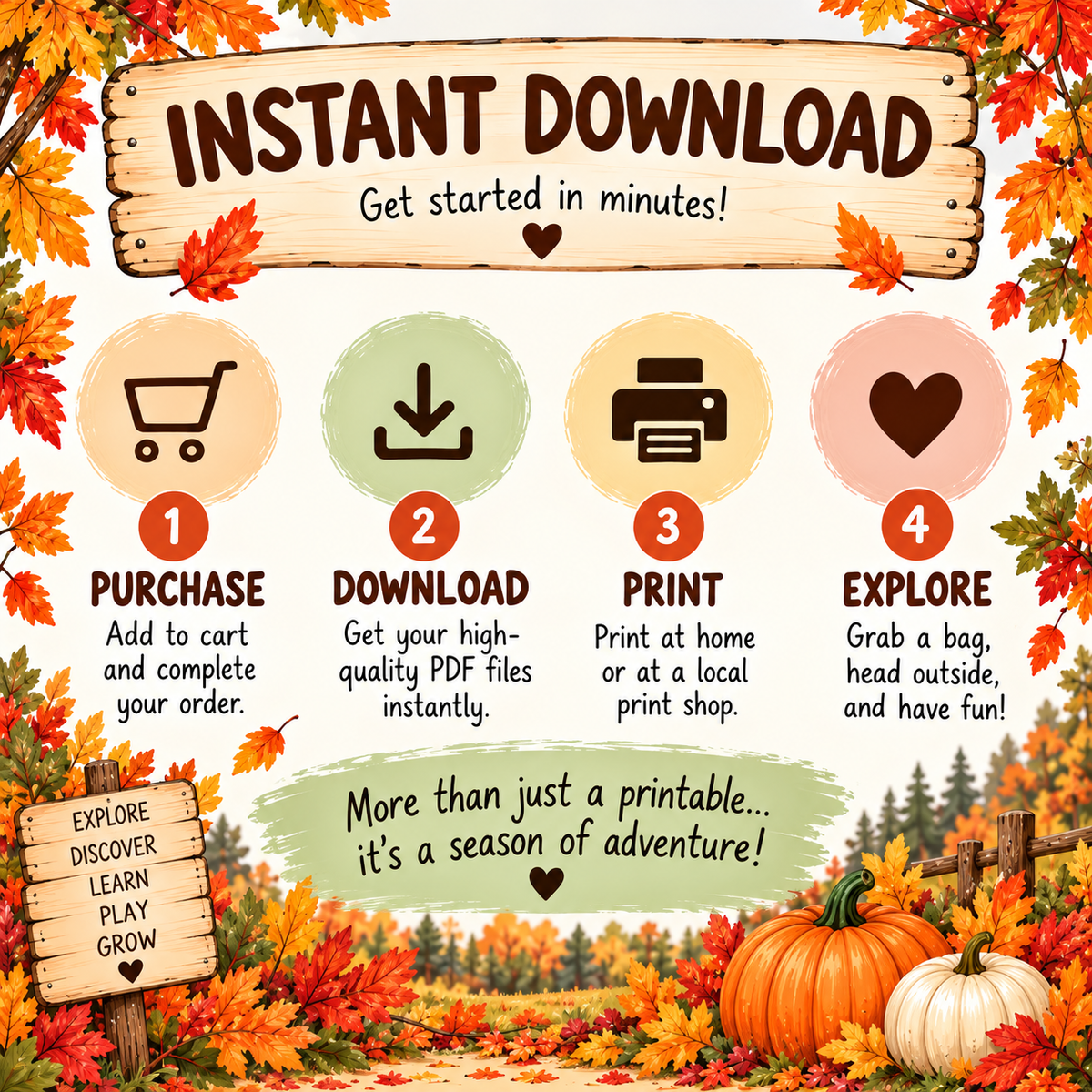 My Fall Treasures: 15 Fall Scavenger Hunts & Activities for Kids